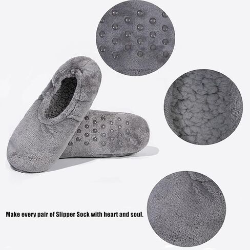 GLENMEARL 2 Pairs Slipper Socks for Women with Grippers, Non Slip Soft Sole Winter Warm Womens Slipper Socks, Fluffy Fuzzy Warm Thick Socks Indoor in Saudi Arabia