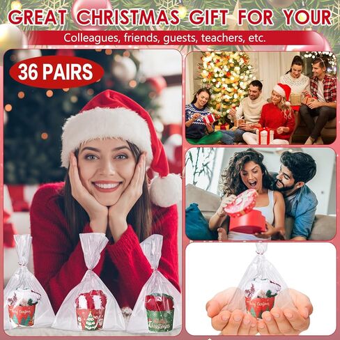 36 Pcs Fuzzy Christmas Cupcake Socks Women DIY Fuzzy Socks with Gift Box and Xmas Cards Holiday Presents in Saudi Arabia