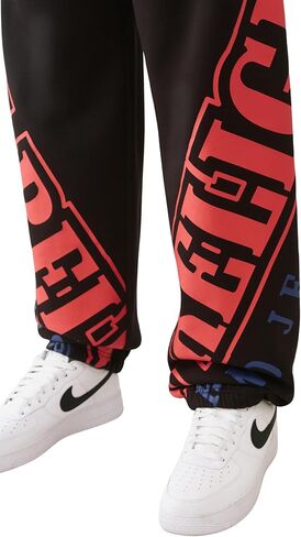 True Religion Overt Arch Logo Baggy Joggers for Men – Oversized Sweatpants with Drawstring Waist & Pockets in Saudi Arabia