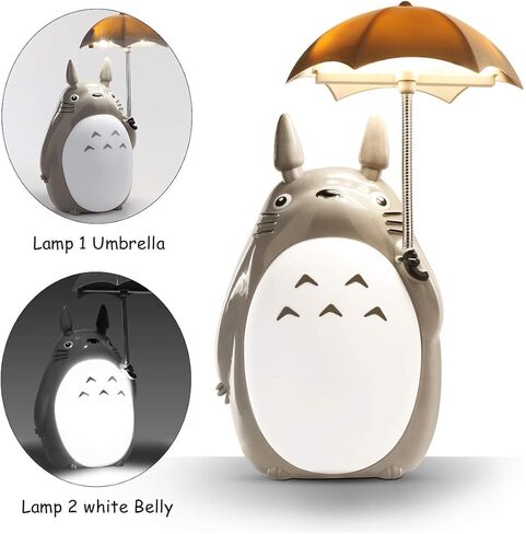 مصباح شخصية للأطفال بمظلة LED ليلاً من Totoro، My Neighbor Cute Stuff Night Light Light USB Charge (White Belly) بهلوان إضافي من Totoro in Kuwait