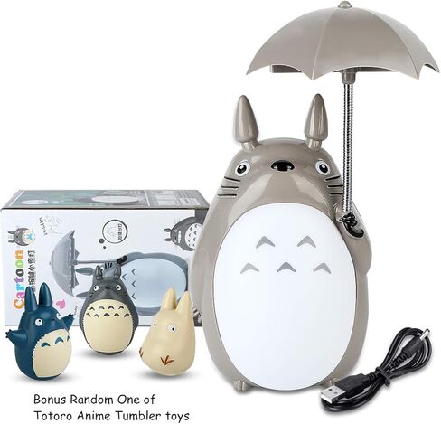 مصباح شخصية للأطفال بمظلة LED ليلاً من Totoro، My Neighbor Cute Stuff Night Light Light USB Charge (White Belly) بهلوان إضافي من Totoro in Kuwait