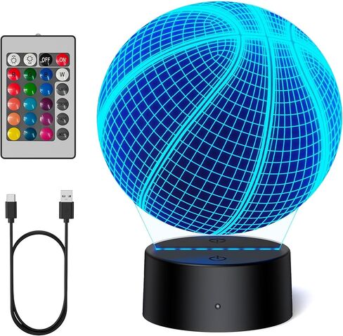 TECKNET 3D Soccer Night Light for Kids Boys Girls – 16 Colors LED Sports Lamp with Remote & Touch, USB & Battery Powered Light Up Ball for Bedroom Decor, Gifts for Boys Girls 8-12 in Saudi Arabia