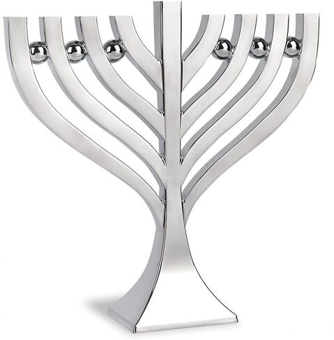 Elegant Harmony Candle Menorah for Hanukkah Precision Die Cast Hanukkiah Body with a High Polish Finish Use with Standard Chanukah Candles - Chanukkah Decorations by Zion Judaica in Saudi Arabia
