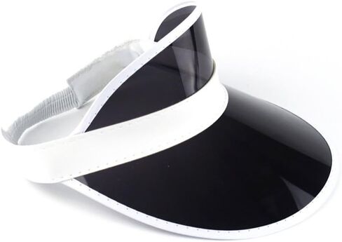 Retro Tennis Beach Plastic Sun Visors Hats, (Pack of 50), Black, One Size in Saudi Arabia