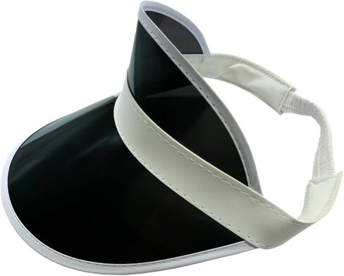 Retro Tennis Beach Plastic Sun Visors Hats, (Pack of 50), Black, One Size in Saudi Arabia