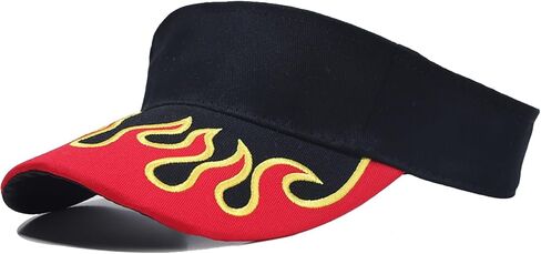 Funny Flame Embroidery Visor Adjustable Street Hip Hop Sun Hat for Golf Tennis in Saudi Arabia