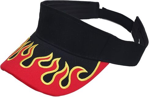 Funny Flame Embroidery Visor Adjustable Street Hip Hop Sun Hat for Golf Tennis in Saudi Arabia