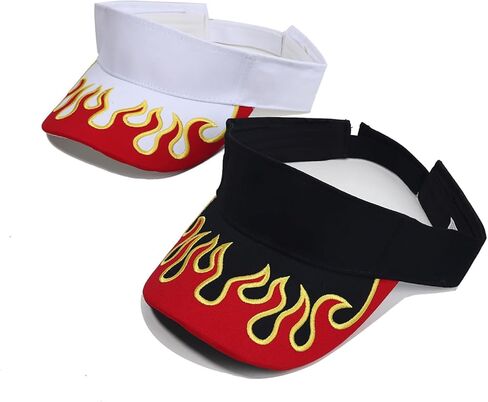 Funny Flame Embroidery Visor Adjustable Street Hip Hop Sun Hat for Golf Tennis in Saudi Arabia