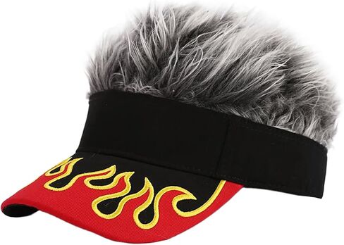 Funny Flame Embroidery Visor Adjustable Street Hip Hop Sun Hat for Golf Tennis in Saudi Arabia
