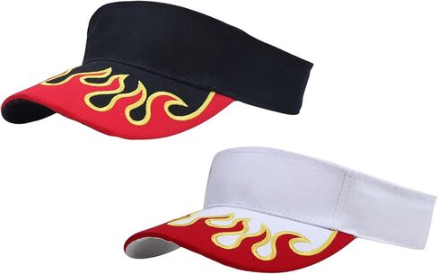 Funny Flame Embroidery Visor Adjustable Street Hip Hop Sun Hat for Golf Tennis in Saudi Arabia