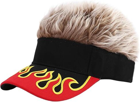 Funny Flame Embroidery Visor Adjustable Street Hip Hop Sun Hat for Golf Tennis in Saudi Arabia