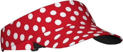Red Black White Polka Dot Sun Sports Visor Men Women Polka Dots One Size Adjustable Cap& Hat in Saudi Arabia