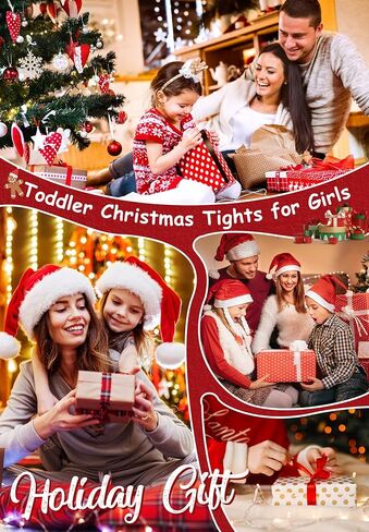 Zando Christmas Tights for Girls 4-8 Years - Ultra Soft Seamless Girls Christmas Stocking for Winter Parties Daily in Saudi Arabia