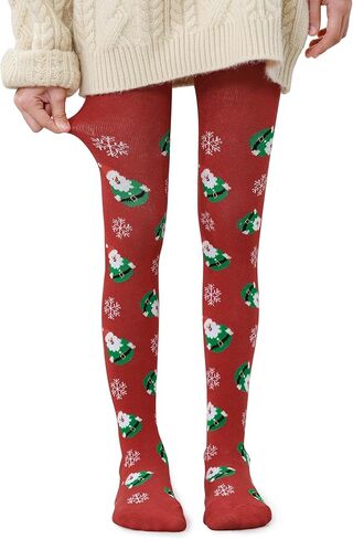 Zando Christmas Tights for Girls 4-8 Years - Ultra Soft Seamless Girls Christmas Stocking for Winter Parties Daily in Saudi Arabia