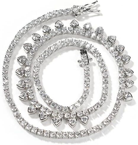 18K Gold Moissanite Tennis Necklace, Chunky Paperclip Link Cuban Choker, Elegant Jewelry Gift for Him in Saudi Arabia