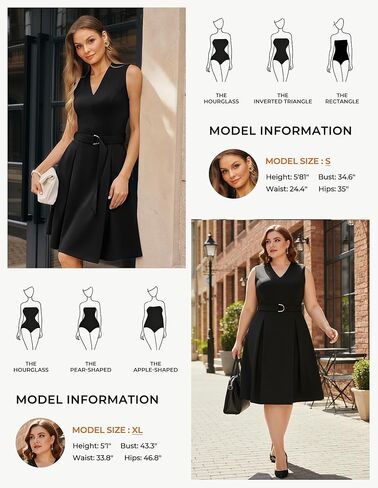 GRACE KARIN Work Dresses for Women 2026 V Neck Fit and Flare Midi Dresses Office Business Dress with Belt and Pockets in Saudi Arabia