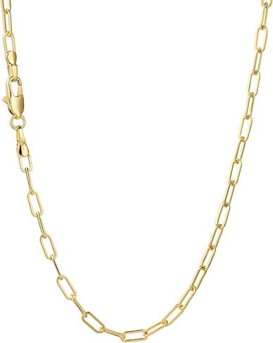 14K Gold Chain Necklaces 2.5mm Paperclip Chains for Women Trendy Non-tarnish Necklace Unisex Gold Jewelry Gifts Sweat Proof and Fade Resistant Lifetime Quality（18-24Inches） in Saudi Arabia