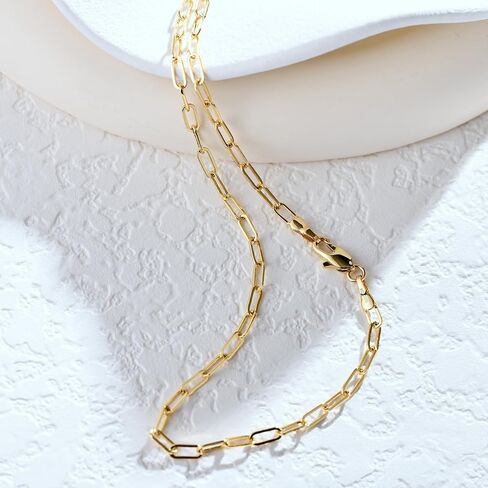 14K Gold Chain Necklaces 2.5mm Paperclip Chains for Women Trendy Non-tarnish Necklace Unisex Gold Jewelry Gifts Sweat Proof and Fade Resistant Lifetime Quality（18-24Inches） in Kuwait