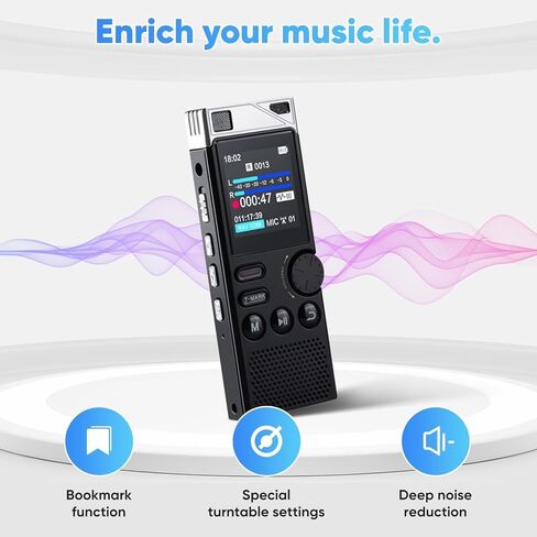 264GB High Capacity Digital Voice Recorder, Voice Activated Recorder for Lectures Meetings, Up to18000 Hours, MP3 Player, Voice Recorder with Playback in Saudi Arabia
