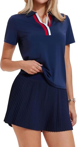 AFZ Women 2 Piece Tennis Skirt Set Pleated Pickleball Outfits Polo Golf Shirt Athletic Dress with Pockets in Saudi Arabia