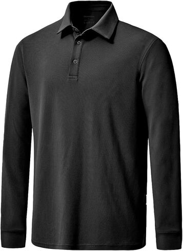 Men's Polo Shirt Long Sleeve with Collar UPF 50+ Thermal Top for Golf, Hiking & Outdoor Work Casual Business in Saudi Arabia