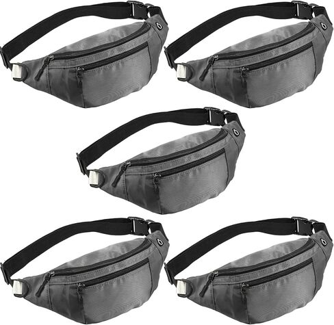 10PCS Crossbody Fanny Pack Large Capacity Waist Bag with 4-Zipper Pockets Adjustable Strap Fanny Packs Waterproof Oxford Cloth Travel Belt Bag for Outdoor Shopping Travel Men Women,Black in Saudi Arabia
