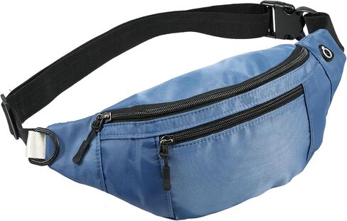 10PCS Crossbody Fanny Pack Large Capacity Waist Bag with 4-Zipper Pockets Adjustable Strap Fanny Packs Waterproof Oxford Cloth Travel Belt Bag for Outdoor Shopping Travel Men Women,Black in Saudi Arabia