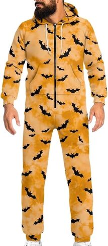 Adults One-Piece Sleepwear Half Zipper Onesie Pjs Novelty Long Sleeves Drawstring Homewear with Pockects in Saudi Arabia