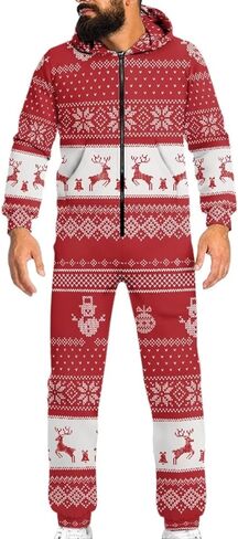 Adults One-Piece Sleepwear Half Zipper Onesie Pjs Novelty Long Sleeves Drawstring Homewear with Pockects in Saudi Arabia