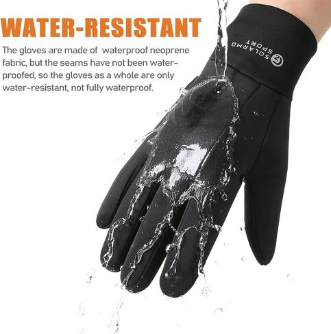 Water-Resistant Winter Gloves for Men, Touchscreen and Fleece Thermal Cold Weather Gloves, Snow Ski Gloves Winter Gear in Saudi Arabia