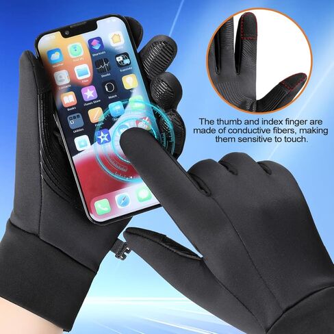 Water-Resistant Winter Gloves for Men, Touchscreen and Fleece Thermal Cold Weather Gloves, Snow Ski Gloves Winter Gear in Saudi Arabia
