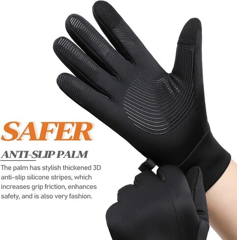 Water-Resistant Winter Gloves for Men, Touchscreen and Fleece Thermal Cold Weather Gloves, Snow Ski Gloves Winter Gear in Saudi Arabia