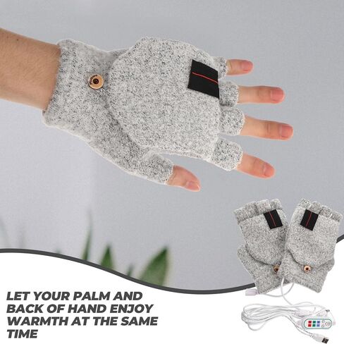 1 Pair USB Heating Gloves Warm Gloves for Outdoor USB Heated Mittens Heated Half Finger Gloves Mittens Fingerless Gloves USB Heated Gloves Fingerless to Weave Miss Knitting in Saudi Arabia