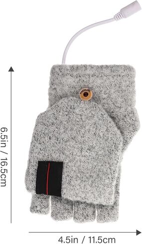 1 Pair USB Heating Gloves Warm Gloves for Outdoor USB Heated Mittens Heated Half Finger Gloves Mittens Fingerless Gloves USB Heated Gloves Fingerless to Weave Miss Knitting in Saudi Arabia