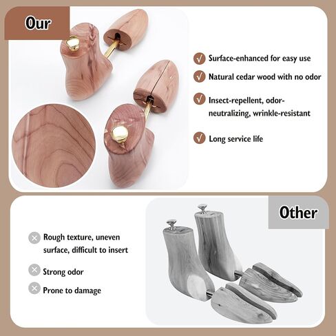 Cedar Wood Boot Trees for Men and Women, Adjustable Shoe Shaper to Maintain Leather Boot Shape, Reduce Creases in Saudi Arabia