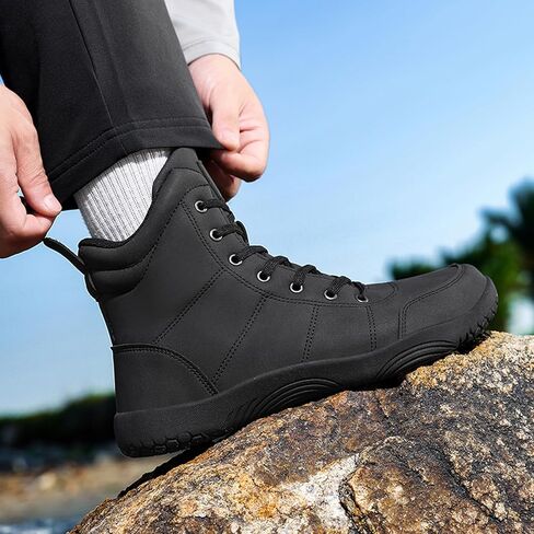 CERYTHRINA Hi-top Barefoot Boots for Winter: Minimalist Zero Drop - Wide Toe Box Barefoot Sneakers for Womens Mens in Saudi Arabia