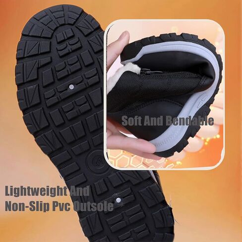 Men'S Waterproof Winter Snow Boots Fur Lined Warm Ankle Boots Side Zipper Lightweight Comfort Outdoor Boots Casual Non-Slip Walking Shoes in Saudi Arabia