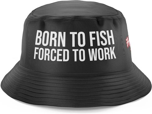 Born to Fish Forced to Work Funny Fishing Gift for Men, Novelty Fishing Hat, Mens Bucket Hat Sun Protection in Saudi Arabia