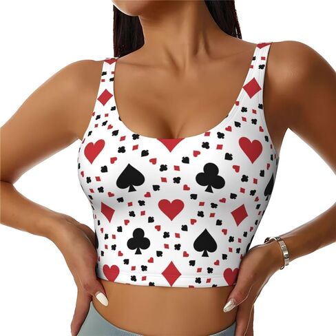 Playing Cards Sports Vests Yoga Vest Crop Top Woman Gym Camisole Sleeveless Garment Ventilate Fad Exercise Shirt in Saudi Arabia