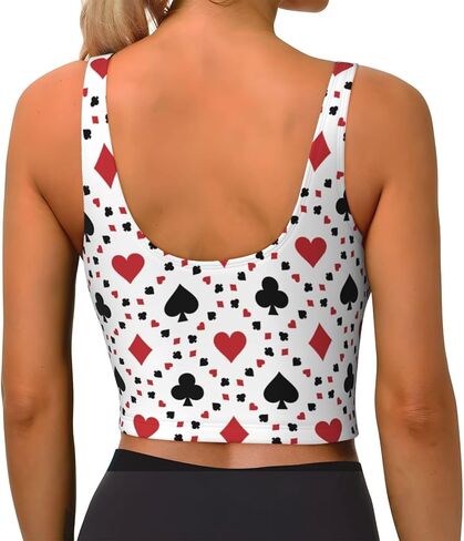 Playing Cards Sports Vests Yoga Vest Crop Top Woman Gym Camisole Sleeveless Garment Ventilate Fad Exercise Shirt in Saudi Arabia