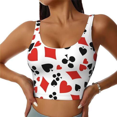 Playing Cards Sports Vests Yoga Vest Crop Top Woman Gym Camisole Sleeveless Garment Ventilate Fad Exercise Shirt in Saudi Arabia