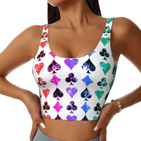 Playing Cards Sports Vests Yoga Vest Crop Top Woman Gym Camisole Sleeveless Garment Ventilate Fad Exercise Shirt in Saudi Arabia