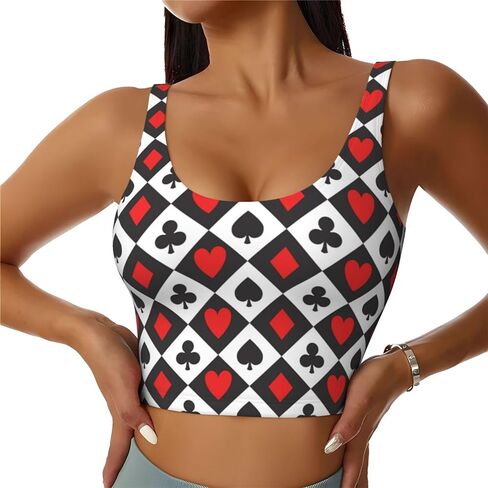 Playing Cards Sports Vests Yoga Vest Crop Top Woman Gym Camisole Sleeveless Garment Ventilate Fad Exercise Shirt in Saudi Arabia