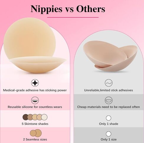 Nipple Covers for Women - Invisible Silicone Pasties, Reusable Adhesive Nipple Cover with Travel Case, Seamless Breast Petals in Saudi Arabia