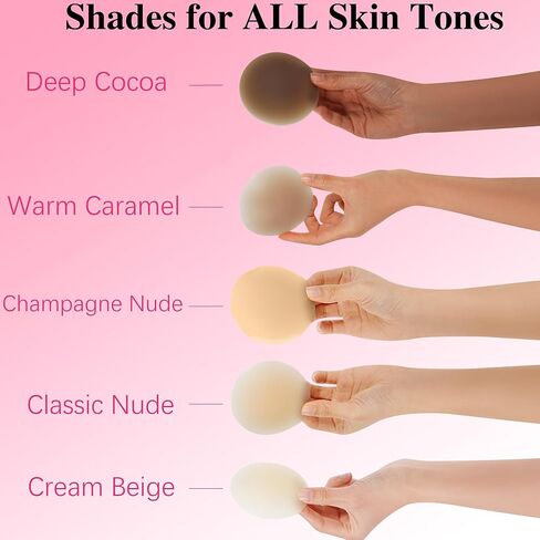 Nipple Covers for Women - Invisible Silicone Pasties, Reusable Adhesive Nipple Cover with Travel Case, Seamless Breast Petals in Saudi Arabia