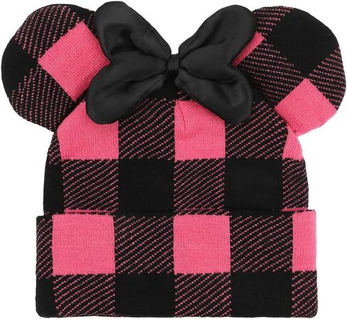 Disney Minnie Mouse Ears Pink Plaid Cuff Beanie in Saudi Arabia