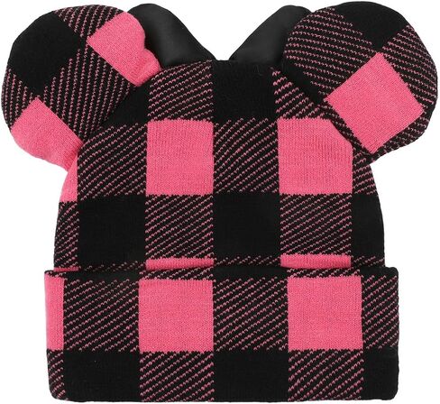 Disney Minnie Mouse Ears Pink Plaid Cuff Beanie in Saudi Arabia