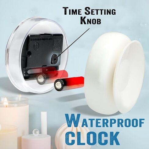 Silent Waterproof Bathroom Clock with Suction Cup - Compact Battery Operated Clock for Shower, Kitchen, Desk, or Bedroom Use (White) in Saudi Arabia