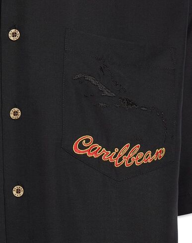 Bamboo Cay Caribbean Island Embroidered Short Sleeve Tropical Camp Shirt for Men in Saudi Arabia