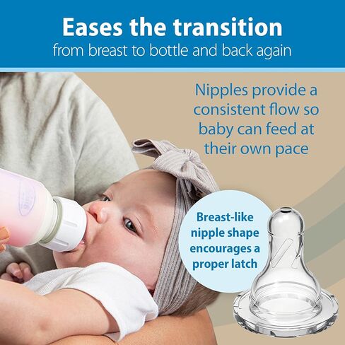 Dr. Brown’s Natural Flow® Anti-Colic Options+™ Narrow Glass Baby Bottle 8 oz/250 mL, with Level 1 Slow Flow Nipple, 2 Pack, 0m+ in Saudi Arabia